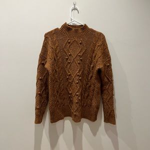Orange Heartloom Chunky Mockneck Sweater